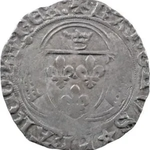Charles VIII, Blanc à la couronne, couronnelles renversées, Rouen Vente Directe