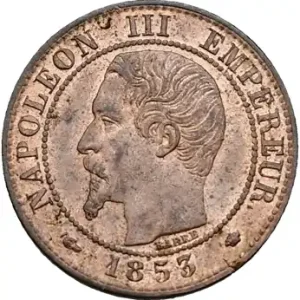Second Empire, un centime tête nue, 1853 Marseille Prix Choc