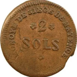 Meilleur Choix Convention, siège de Mayence, 2 sols trois rameaux, 1793