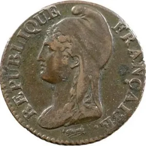 Soldes Directoire, 5 centimes petit module, An 4 Paris