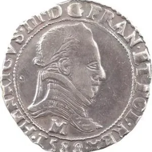 Meilleure Qualité Henri III, demi-franc au col plat, 1588 Toulouse