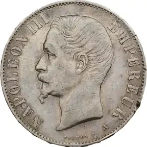 Second Empire, 5 francs tête nue, 1856 Paris Expédié Aujourd’hui