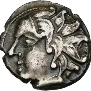 Solde Carnutes, drachme au loup et au cheval, classe II au profil à gauche, Ier s. av. J.-C.