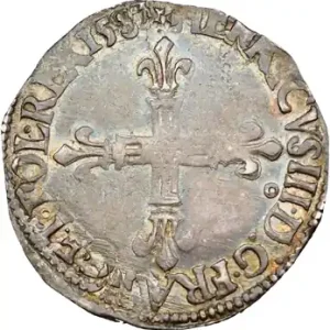 Henri III, quart d’écu croix de face, 1587 Rennes Gros Lot
