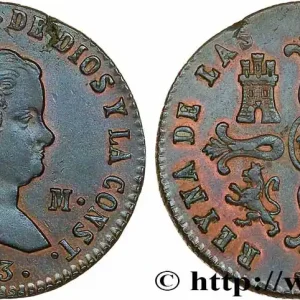 Certifié ESPAGNE 8 Maravedis Isabelle II 1843 Ségovie fwo_737229 Monde