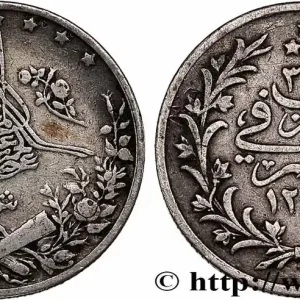 Usine Directe ÉGYPTE 2 Qirsh Abdul Hamid II an 33 AH 1293 1907 Heaton fwo_741645 Monde