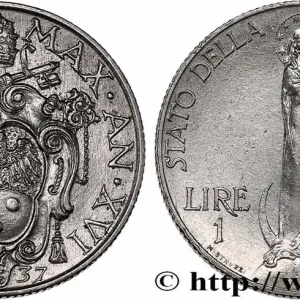 VATICAN ET ÉTATS PONTIFICAUX 1 Lire Pie XI an XVI 1937 Rome fwo_741688 Monde Populaire