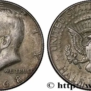 ÉTATS-UNIS D'AMÉRIQUE 1/2 Dollar Kennedy 1968 Denver fwo_741695 Monde Prix Promo