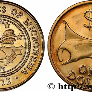 MICRONÉSIE 1 Dollar emblème / Raie manta 2012 fwo_741724 Monde Nouvelle Collection