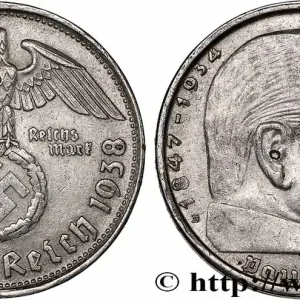 ALLEMAGNE 2 Reichsmark Maréchal Paul von Hindenburg 1938 Vienne fwo_741958 Monde Offre Exclusive