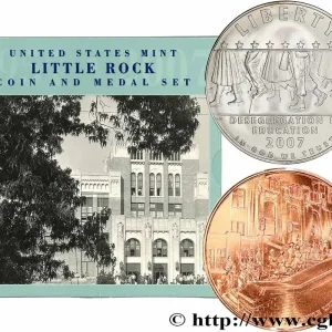 Satisfait Ou Remboursé ÉTATS-UNIS D'AMÉRIQUE 1 Dollar - Little Rock Central High School -Desagregation + 1 médaille 2007 Philadelphie fwo_717075 Monde