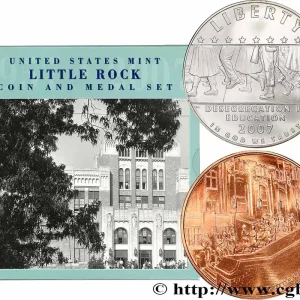 ÉTATS-UNIS D'AMÉRIQUE 1 Dollar - Little Rock Central High School -Desagregation + 1 médaille 2007 fwo_717084 Monde Prix Cassé