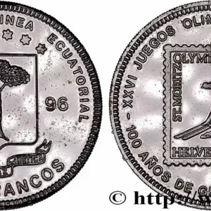 GUINÉE ÉQUATORIALE 1000 Francos Proof Centenaire des Jeux olympiques modernes 1996 Paris fwo_731250 Monde Affaire À Saisir