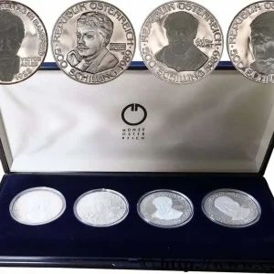 AUTRICHE Coffret Proof - 4 monnaies de 500 Schilling 1988-1990 fwo_707731 Monde Acheter Direct