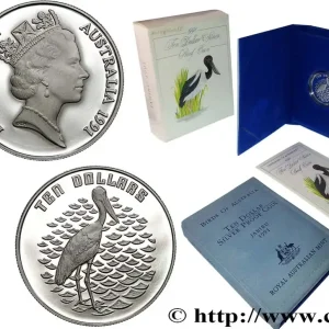 AUSTRALIE 10 Dollars Proof Jabiru 1991 fwo_738223 Monde Dernier Modèle