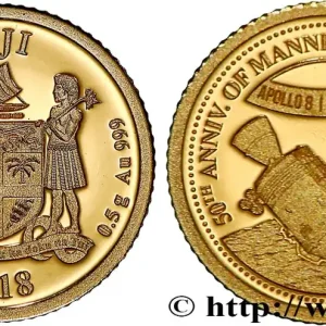 FIDJI 5 Dollar Proof 50e anniversaire du premier vol spatiale habité 2018 fwo_740413 Monde Top Vente