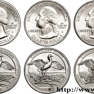Commande En Gros ÉTATS-UNIS D'AMÉRIQUE Lot de trois 1/4 Dollar Cumberland Island National Seashore - Georgia 2018 Philadelphie-Denver-San Francisco fwo_522140 Monde