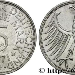 Livraison Mondiale ALLEMAGNE 5 Mark aigle 1971 Stuttgart fwo_555726 Monde