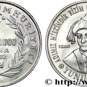TURQUIE 1.000.000 Lira le poète turc Yunus Emre (1240-1320) 2002 fwo_555849 Monde Must-Have
