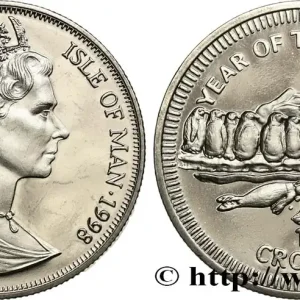ÎLE DE MAN 1 Crown Proof pingouins et phoques 1998 Pobjoy Mint fwo_608884 Monde Dernière Chance
