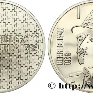 SUISSE 5 Francs 50e anniversaire de la mobilisation de 1939 par le général Henri Guisan 1989 Berne fwo_691641 Monde Petit Prix