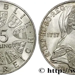 AUTRICHE 25 Schilling 250e anniversaire de l’impératrice Marie-Thérèse 1967 fwo_725783 Monde Meilleur Choix