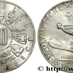 Soldes AUTRICHE 50 Schilling Jeux Olympiques d’Innsbruck, saut à ski 1964 Vienne fwo_725908 Monde