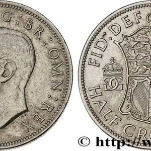 ROYAUME-UNI 1/2 Crown Georges VI 1947 fwo_727684 Monde Usine Directe