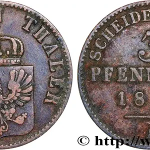 Seulement Aujourd’hui ALLEMAGNE - PRUSSE 3 Pfenninge Royaume de Prusse 1861 Berlin fwo_735062 Monde