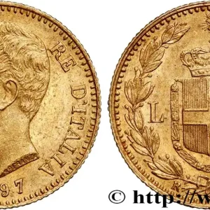 OR, PALLADIUM ET PLATINE INVESTISSEMENT 20 Lire Umberto Ier 1897 Rome fwo_741037 Monde Top Qualité