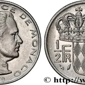 MONACO 1/2 Franc Rainier III 1979 Paris fwo_742777 Monde Commander Maintenant