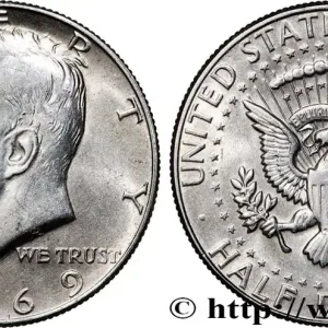 ÉTATS-UNIS D'AMÉRIQUE 1/2 Dollar Kennedy 1969 Denver fwo_742793 Monde En Vogue