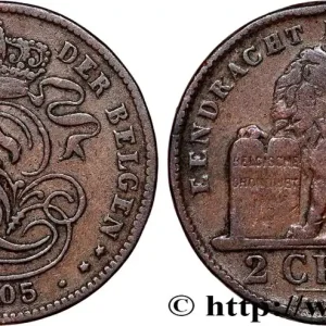 Acheter Direct BELGIQUE 2 Centiemen (Centimes) Léopold II légende flamande 1905 fwo_742819 Monde