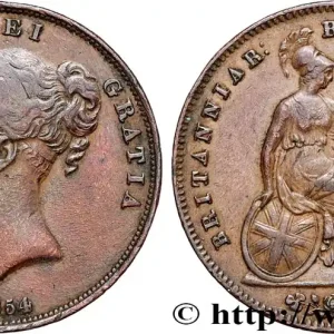 Certifié ROYAUME-UNI 1 Penny Victoria “tête jeune” 1854 fwo_742890 Monde