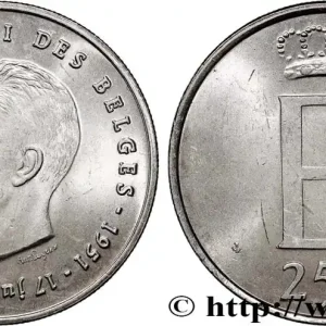 BELGIQUE 250 Francs jubilé d’argent du roi Baudouin légende française 1976 Bruxelles fwo_742904 Monde Achat Immédiat