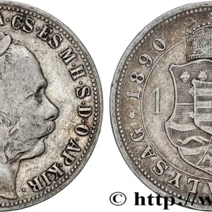 HONGRIE 1 Forint François-Joseph 1890 Kremnitz fwo_742954 Monde Seulement Aujourd’hui