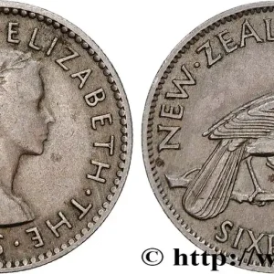 Pas Cher NOUVELLE-ZÉLANDE 6 Pence Elisabeth II 1957 fwo_742959 Monde