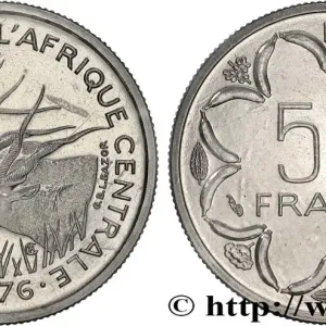 Authentique ÉTATS DE L'AFRIQUE CENTRALE Essai de 50 Francs antilopes lettre ‘D’ Gabon 1976 Paris fwo_742962 Monde
