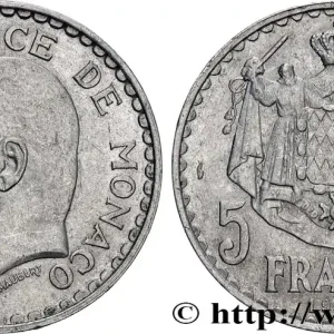 Certifié MONACO 5 Francs Louis II 1945 Paris fwo_742965 Monde
