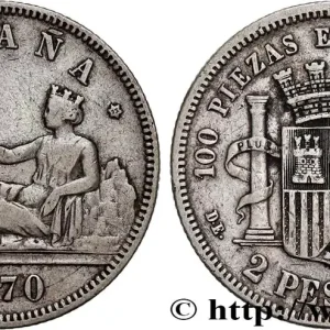 ESPAGNE 2 Pesetas “ESPAÑA” (1873) 1870 Madrid fwo_743112 Monde Nouveauté