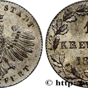 ALLEMAGNE - VILLE LIBRE DE FRANCFORT 1 Kreuzer Ville libre de Francfort : aigle 1853 Francfort fwo_739325 Monde Meilleur Prix