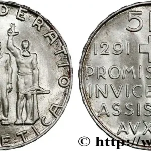 SUISSE 5 Francs 650e anniversaire de la confédération 1941 Berne fwo_739391 Monde Livraison Express