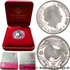 Original AUSTRALIE 1 Dollar Proof Année du buffle 2009 Perth fwo_739944 Monde