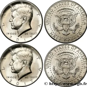 ÉTATS-UNIS D'AMÉRIQUE Lot de deux 1/2 Dollar Kennedy 2017 Philadelphie + Denver fwo_494187 Monde Commander Vite