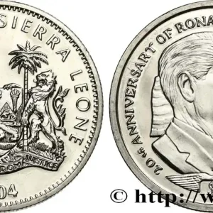 Exclusif SIERRA LEONE 1 Dollar Proof 20e anniversaire du second mandat de Ronald Reagan 2004 Pobjoy Mint fwo_604985 Monde