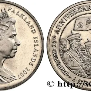 Offre Limitée ÎLES FALKLAND 1 Crown Proof 25e anniversaire de la libération 2007 Pobjoy Mint fwo_626374 Monde