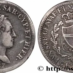 ITALIE - ROYAUME DE SARDAIGNE 50 Centesimi Charles Félix 1827 Gènes fwo_737383 Monde Original