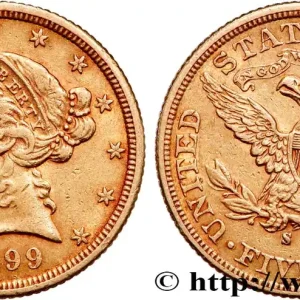 Prix Promo OR, PALLADIUM ET PLATINE INVESTISSEMENT 5 Dollars "Liberty" 1899 San Francisco fwo_741024 Monde