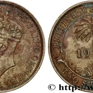 AFRIQUE OCCIDENTALE BRITANNIQUE 2 Shillings Georges VI 1938 Heaton fwo_744144 Monde Expédition Rapide