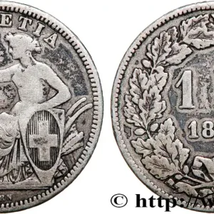 SUISSE 1 Franc Helvetia assise 1861 Berne fwo_744180 Monde En Vogue
